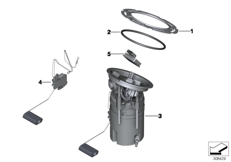 Bmw X Pump Assembly With Level Sensor Right Fuel System