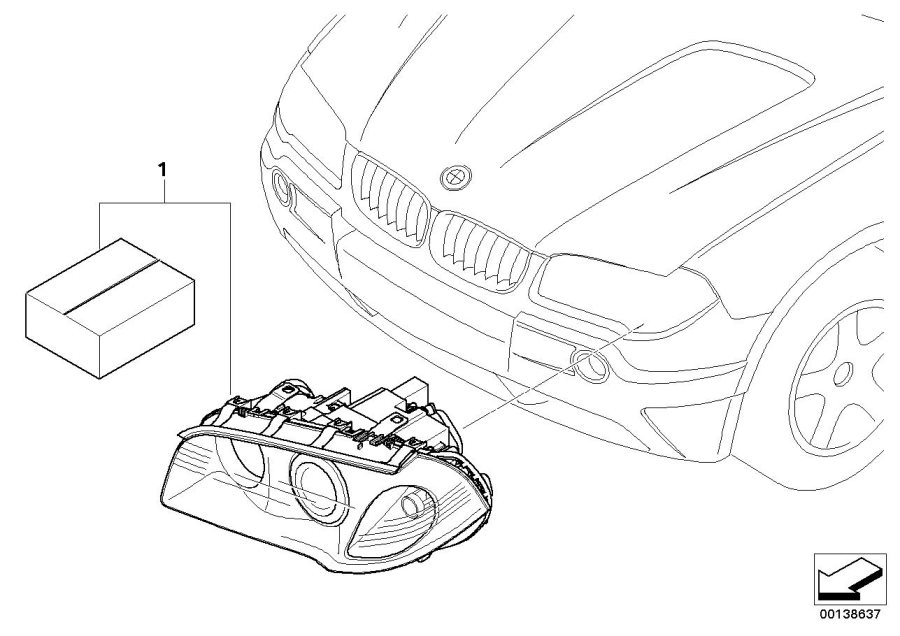 BMW X3 Retrofit kit bi-xenon headlight. Element, DEVICE, Control - 63130306633 | BMW Northwest ...