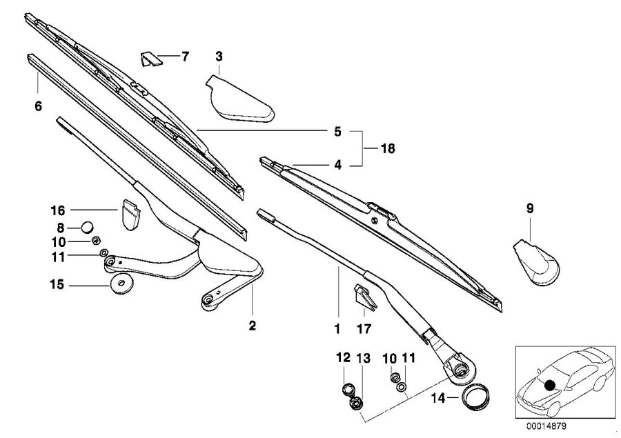 61611383432 - bmw Wiper axle cover. Arm, single | BMW Northwest, Tacoma WA