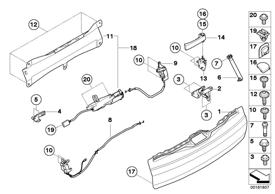 BMW X5 Support. Lid, Trunk, Trim, Bottom, Body - 51247149618 | BMW ...