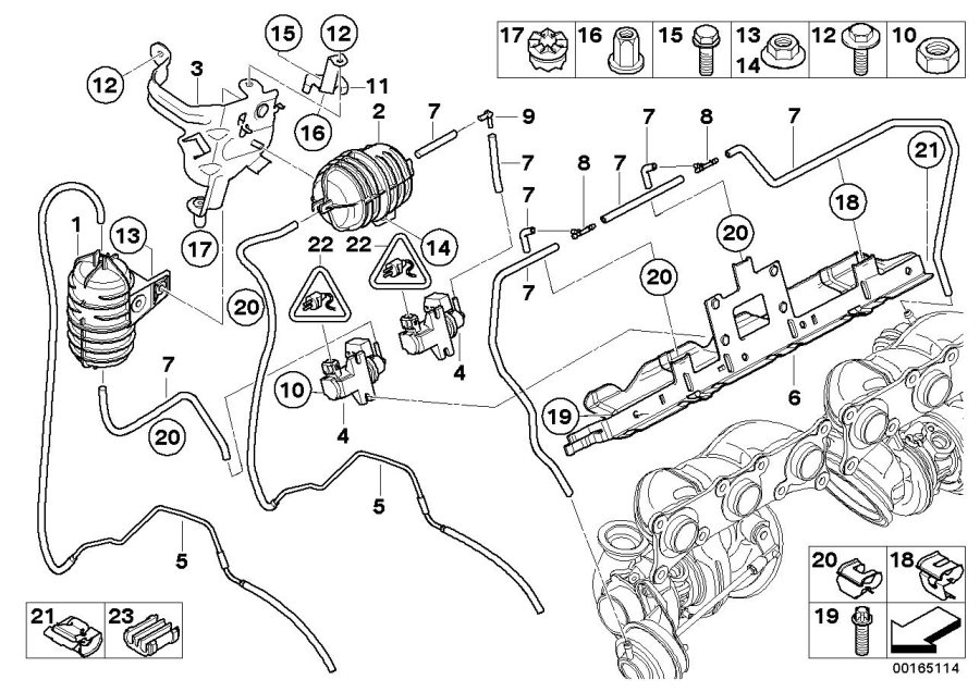 2008 BMW X3 Vacuum pipe. Engine, control, vacum, turbo, charger