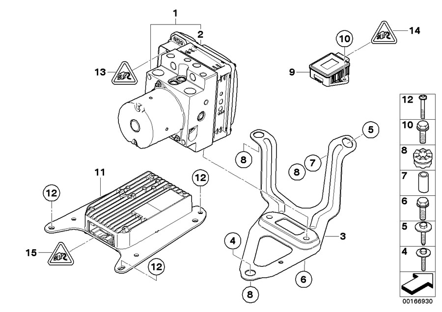 BMW X6 Combination Allen bolt. Compartment, Engine, Mounting