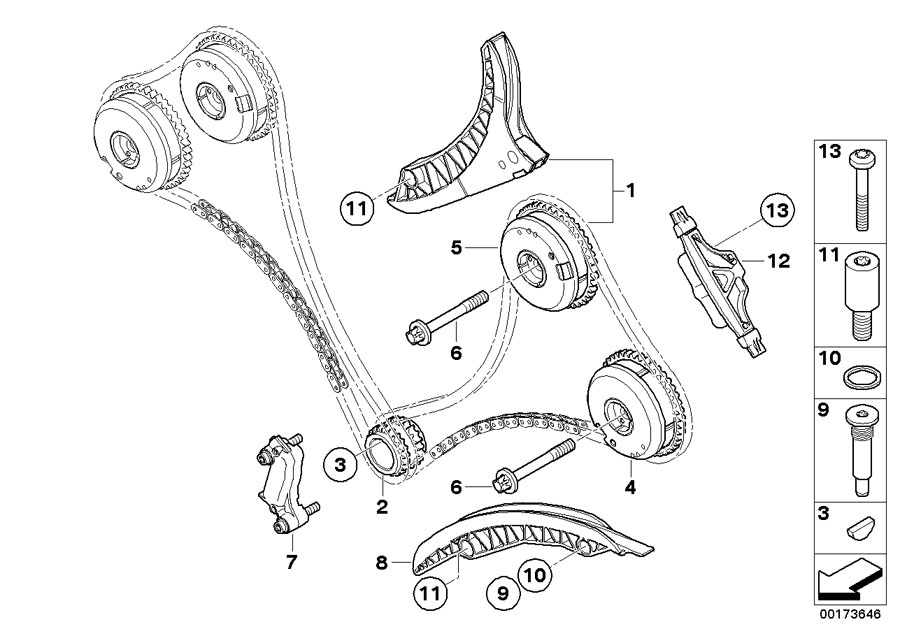 Bmw 550i Guide rail. Timing, Cyl, Chain - 11317574397 | BMW Northwest ...