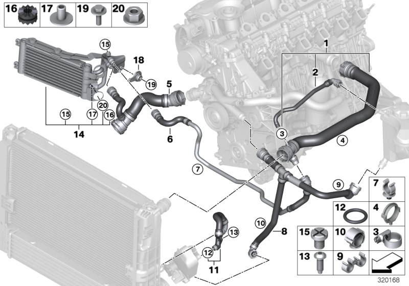 BMW 335d Hose, expansion tank. Cooling, Hoses, Coolant - 17127805263 ...