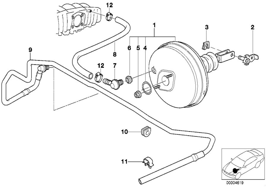 BMW Z3 Hose elbow. Brake, Unit - 34331163684 | BMW ...