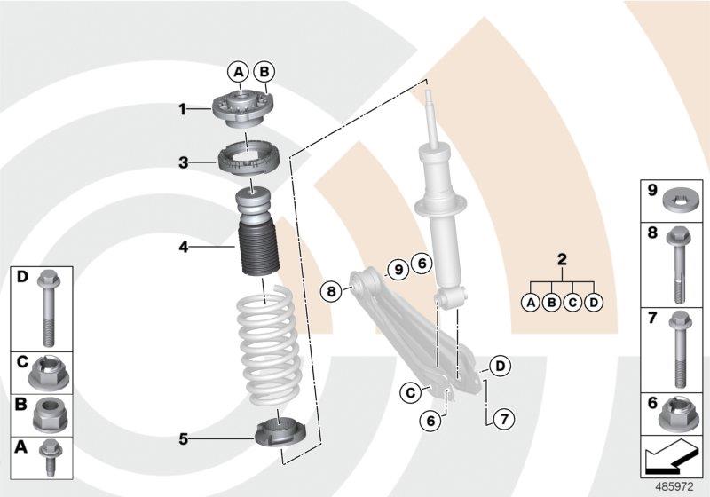 BMW X3 Auxiliary shock absorber, rear. Suspension, Axle - 33536856829 ...