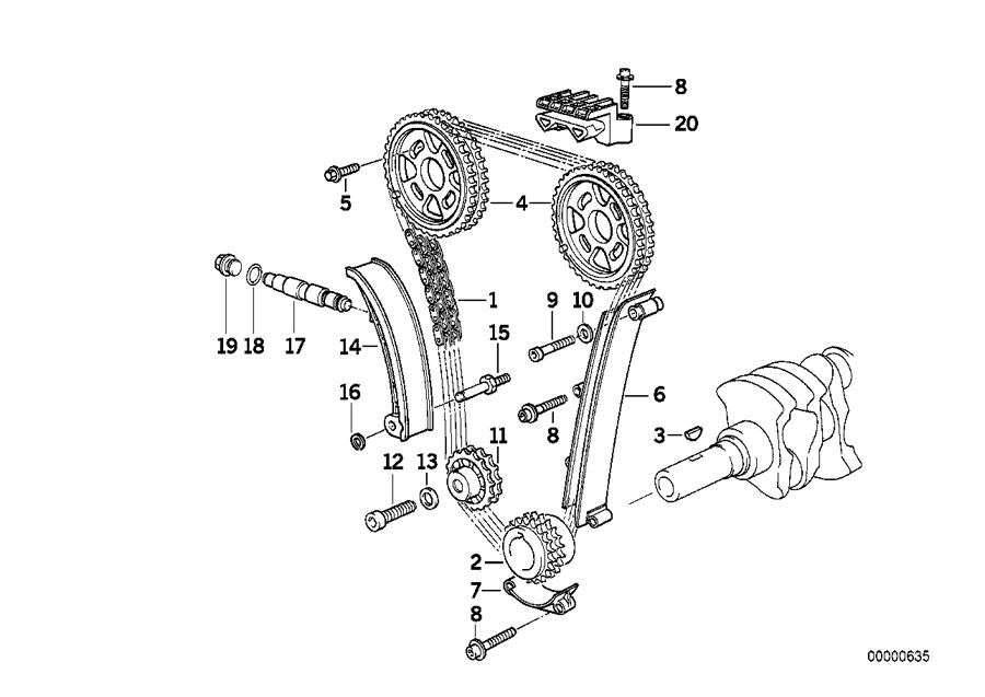 Bmw 318i Timing chain. Belts, valve, train 11311739480 BMW