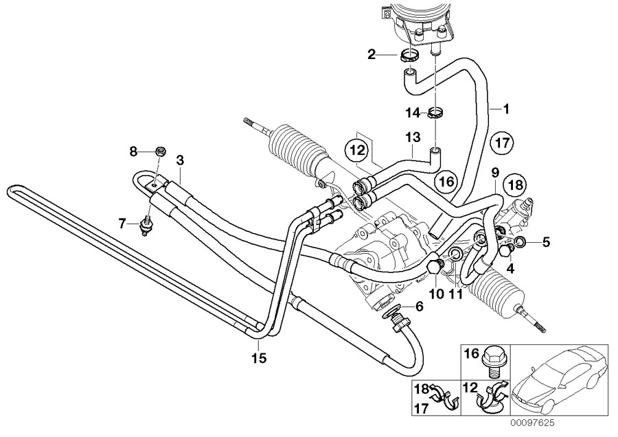 Bmw X5 radiator return line. Steering - 32416767136 | BMW Northwest ...